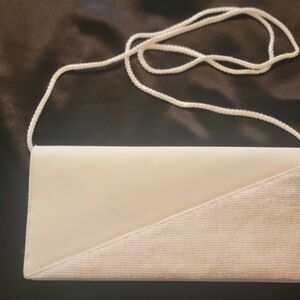 Cream Minimalist Clutch with Envelope Shape